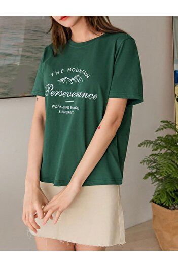 AFROGİYİM Women's Perseverance Printed Oversize T-shirt