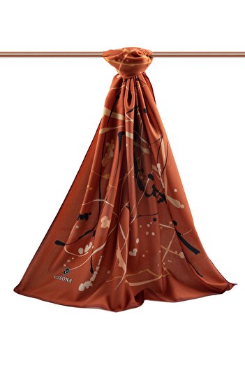 Vissona Women's Luxury Medina Silk Shawl Brown