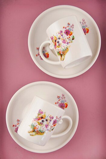 Bursa Porselen Dekor Woof Coffee Cup Set for Two