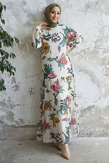 InStyle Mariella Skirt Ruffle Chiffon Dress - White