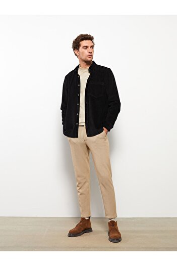 LC Waikiki Regular Fit Uzun Kollu Kadife Erkek Gömlek
