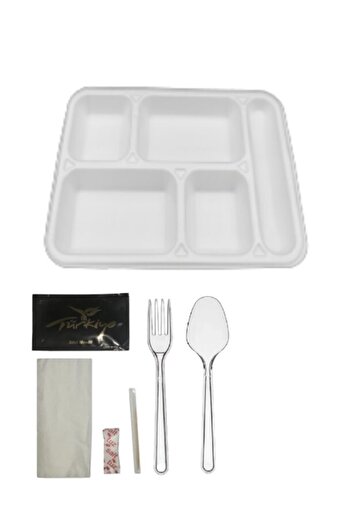 ACLFUAT Picnic Set 5 Eye Foam Plates 25 Pieces 25 Pieces 6 Pieces Catering Set (Mevlid Set Workplace Office Fair