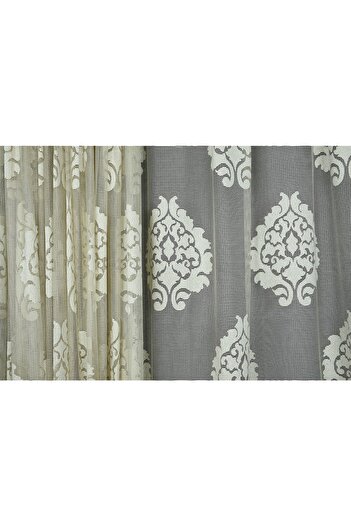 AKÇA TEKSTİL Sur Damaks Model Mink Color Single Wing Ready Planted Pleated Background Curtain 300*260 Cm