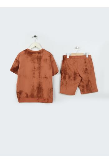 U.S. Polo Assn. Σετ Πιτζάμες Καφέ Αγόρι - Εκτύπωση, Us1347