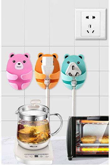 SAVORYHOME Household Supplies 4Pcs Plastic Cute Cartoon Sticky Hook Strong Plug Hook Kitchen