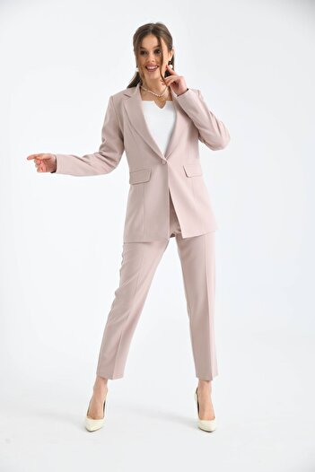 nodilife Buttoned Atlas Suit Beige