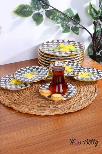 Miss Betty صحن شاي ليندا 6 قطع 13 سم