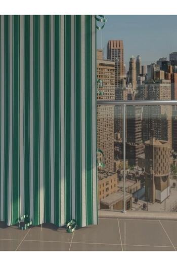 DEVRİM OLİVYA TEKSTİL Luxury Custom Sewing 1stClass Revolution Olivia Tarpaulin Balcony Curtain - corned-laced-green White
