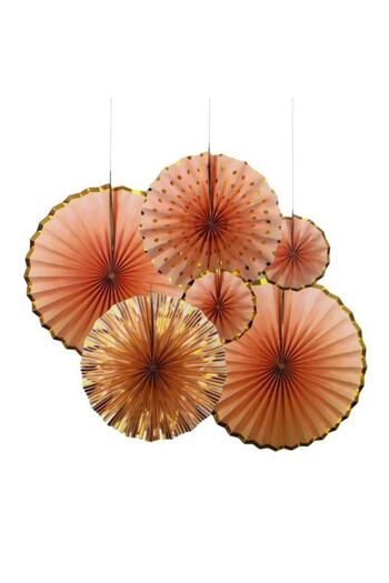 Big Party Fan Gilded Salmon Set of 6