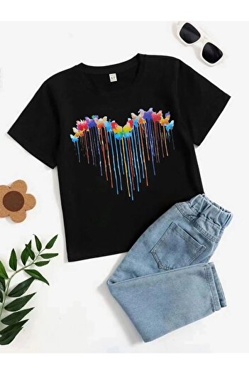 LePold Big Heart Printed Girl's T-Shirt
