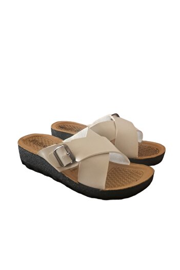 Behtah Kundura Γυναικείες παντόφλες Wedge Heel Cross Καθημερινές Παντόφλες Άνετες ελαφριές κομψές Young Mother παντόφλες