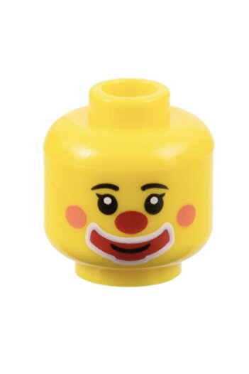 LEGO رأس صغير الحجم - مخصص، مهرج مبتسم معلق، رأس مكياج