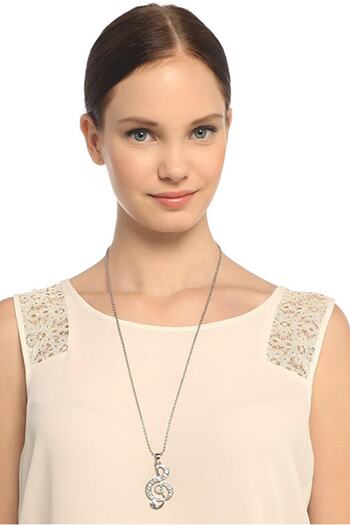 Rouge Women's Zircon Stone Music Figure Necklace