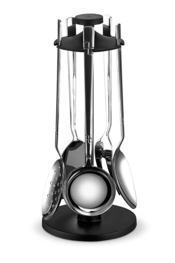 Yetkin 6 Pieces Steel Diamond Satin Hanging Ladle Serving Set