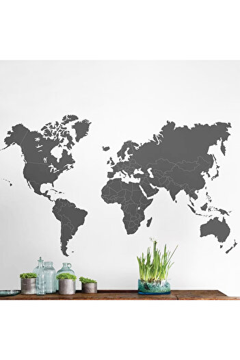Tilki Dünyası World Map, World Atlas Children and Baby Wall Sticker
