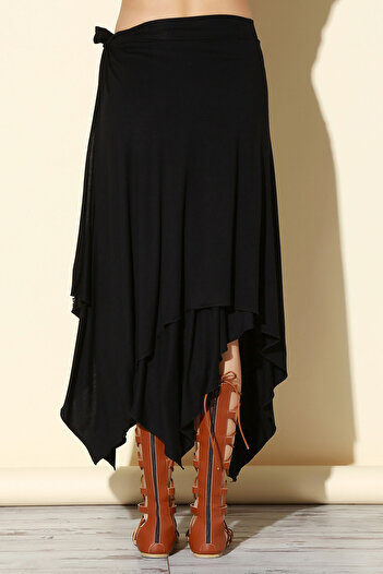 Quincey Women's Black Wrapped Skirt Ek2318