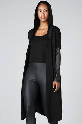 Quincey Women's Black Knitwear Cardigan HK2103