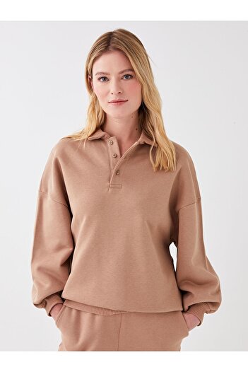 LC Waikiki Langärmliges Damen-Sweatshirt mit Polokragen