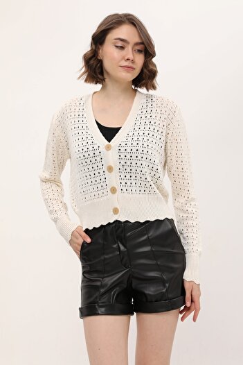 MA ananas Women's Openwork Knitwear Cardigan
