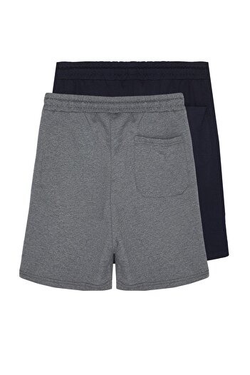Trendyol Collection Anthracite-Navy Blue 2 Pack - Σορτς ίσιο κομμένο TMNSS21SR0095