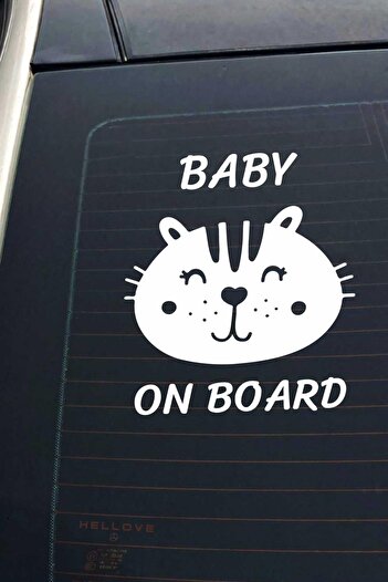 AVMmarketim Baby On Board Are a Baby Cute White Auto Sticker Autocolant pentru geam cu figuri de animale