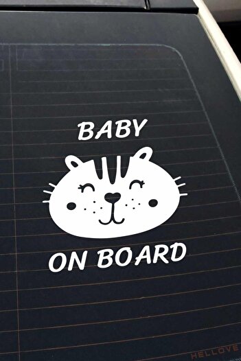 AVMmarketim Baby On Board Are a Baby Cute White Auto Sticker Autocolant pentru geam cu figuri de animale