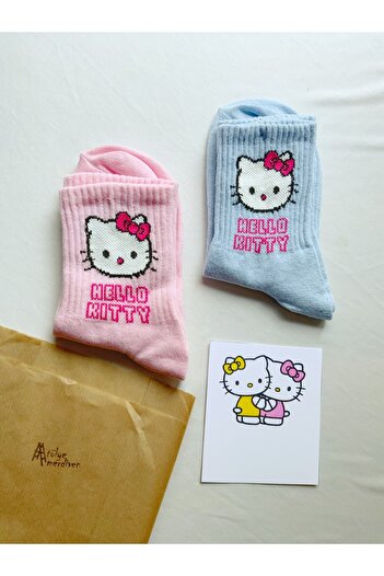 Atölye Merdiven Hello Kitty 2’li Hediyelik Çorap Seti