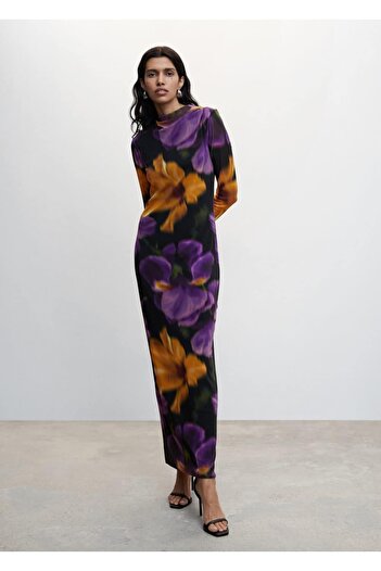 MANGO Woman Tulle Patterned Flower Dress