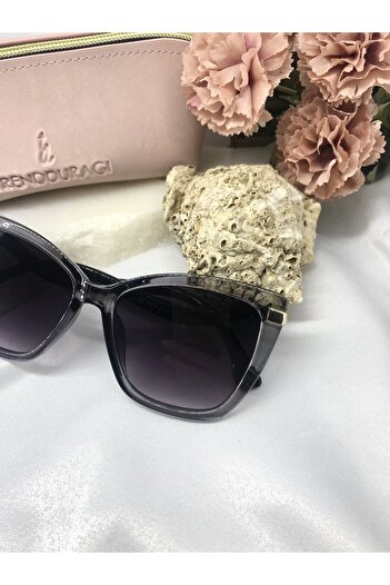 Di Caprio Laura Cat Eye Gray Women's Sunglasses with Gold Detail