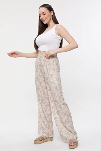 Bolder Dela Linen Mink Patterned Trousers