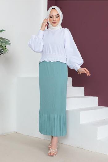benguen 205 - Πι?λι?σελι; Φούστα Hijab Μέντα Πράσινη