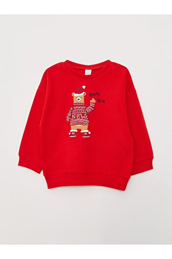LC Waikiki Crew Neck, hosszú ujjú újévi témájú kisfiú szett 2 darabból