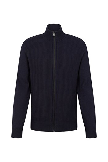 Tom Tailor Jacke Strickjacke mit Stehkragen und seitlichen Eingrifftaschen