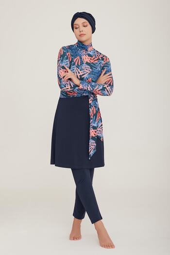 MARESİVA Γυναικείο μακρυμάνικο Jeny Dark Navy Blue Hijab μαγιό 8c0t2n1
