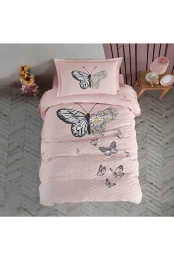 Clasy Комплект за едно лице за четири сезона Ranforce Cotton Daisy Love V2 Salmon