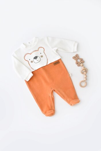 BabyCosy Organic Velvet Teddy Baby Rompers - With Booties