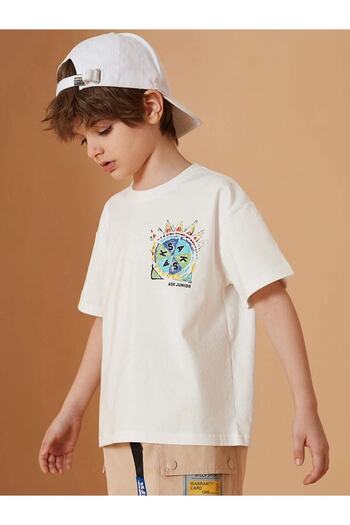 Machetta Kids Ask Junior Bedrucktes Oversize-T-Shirt mit Rundhalsausschnitt für Kinder