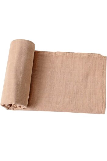 Tinybabyconcept Soft Organic 100% Cotton Single Layer Muslin Swaddle Cover Baby Blanket Kitten Color 110x110 Cm