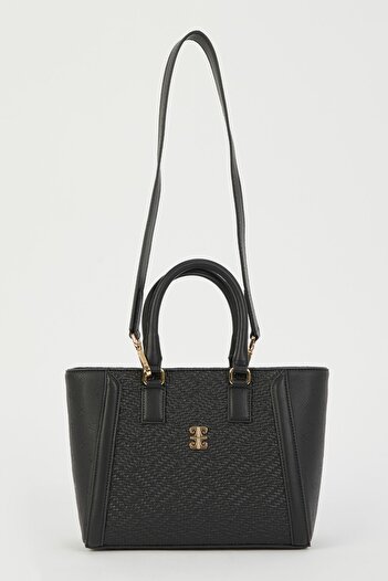 Pierre Cardin Straw Black Women's Shoulder Bag 05PO23Y1718