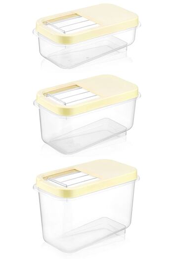 Open Home Concept Multibox Set of 3 Easy Sliding Lid Multi-Purpose Food, Pulses etc. Storage Container