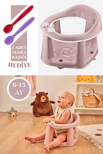Flosoft Vakumlu Bebek Banyo & Mama Oturağı + Silicolife 2 Adet Silikon Mama Kaşığı Hediye