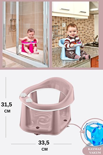 Flosoft Vakumlu Bebek Banyo & Mama Oturağı + Silicolife 2 Adet Silikon Mama Kaşığı Hediye