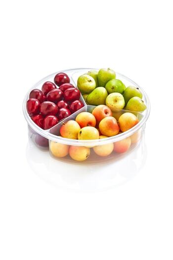 Irak Plastart 3 Compartment Round Storage Container Vacuum