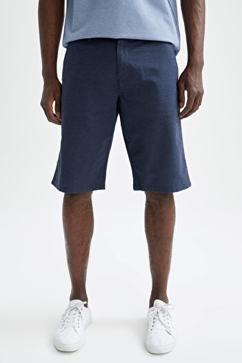 DeFacto Regular Fit Bermuda Keten Karışımlı Şort