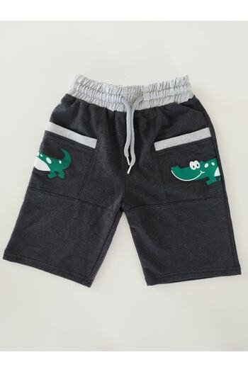 karelim tekstil Boy's Smoke Color Pocket Σορτς Capri με στάμπα