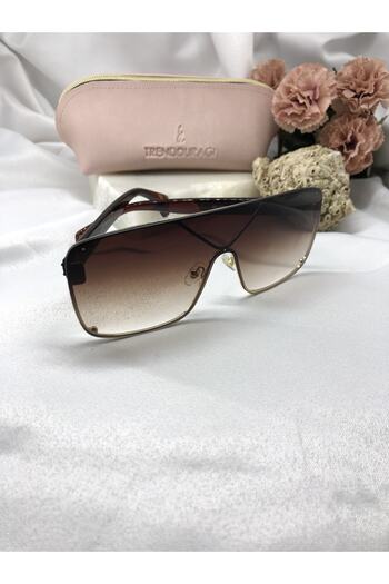 Di Caprio Reare Rectangular Brown Women's Sunglasses