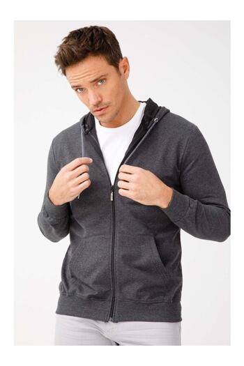 LUX Unisex Anthracite Hooded Zippered