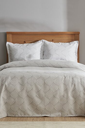 Karaca Home Oyster Gray Double Bedspread