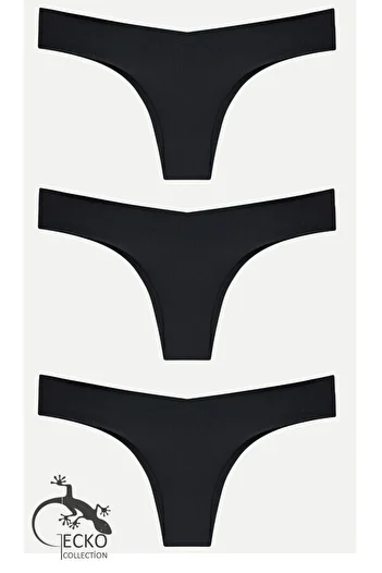 GECKO COLLECTION Chiloți de damă Gecko Laser Cut Brazilian Thong 3 buc