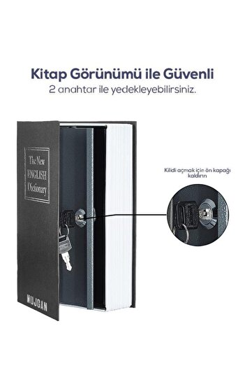MUJGAN Kitap Görünümlü Gizli Kasa Siyah